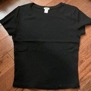 Bozzolo Black Waffle Knit Top